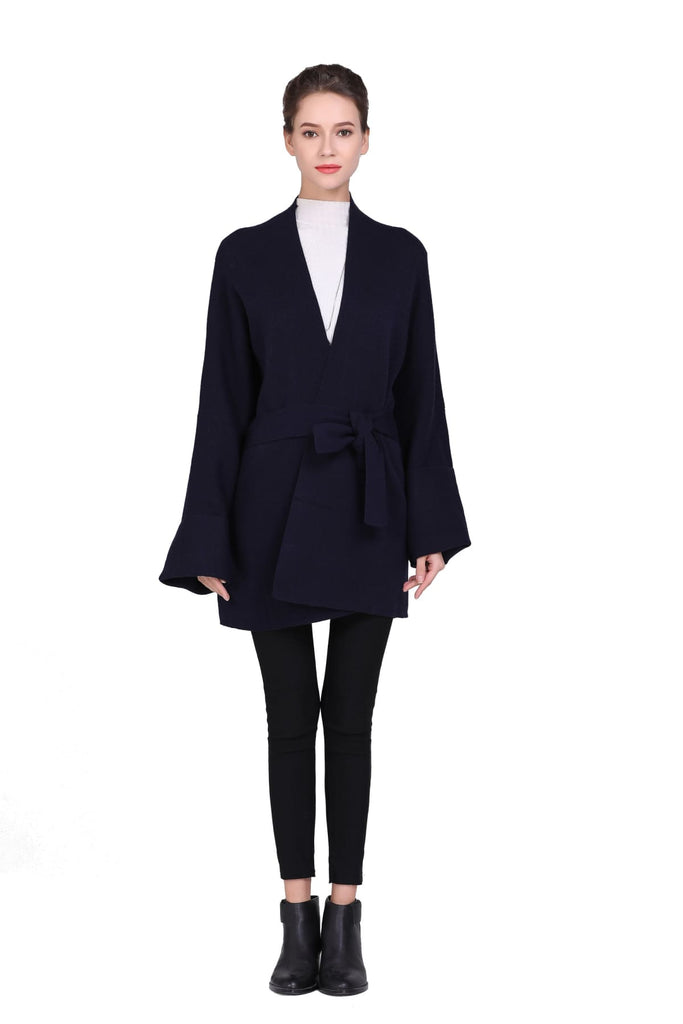 Navy Knitted Jacket and Belt